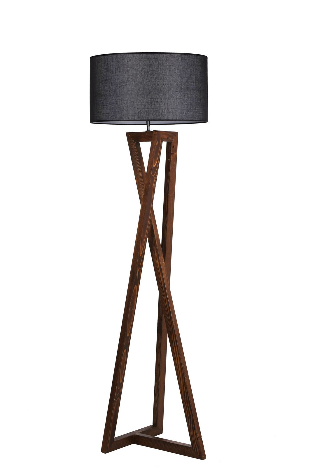 LUMI gulvlampe sort stof og natur træ