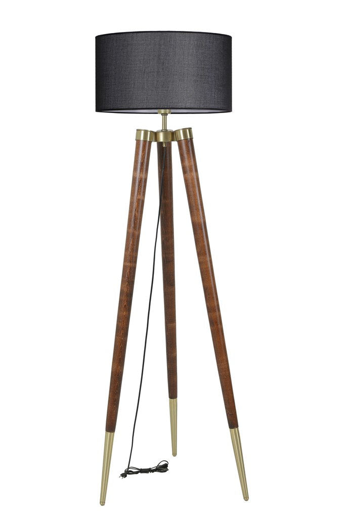 LUMI gulvlampe sort stof og natur