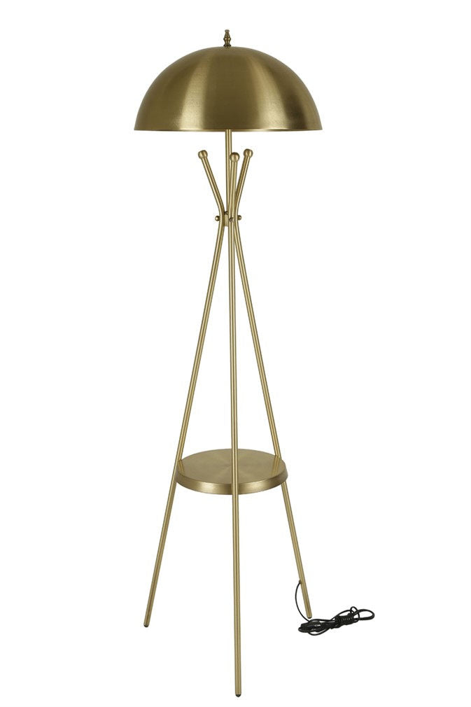LUMI gulvlampe m. hylde guld metal