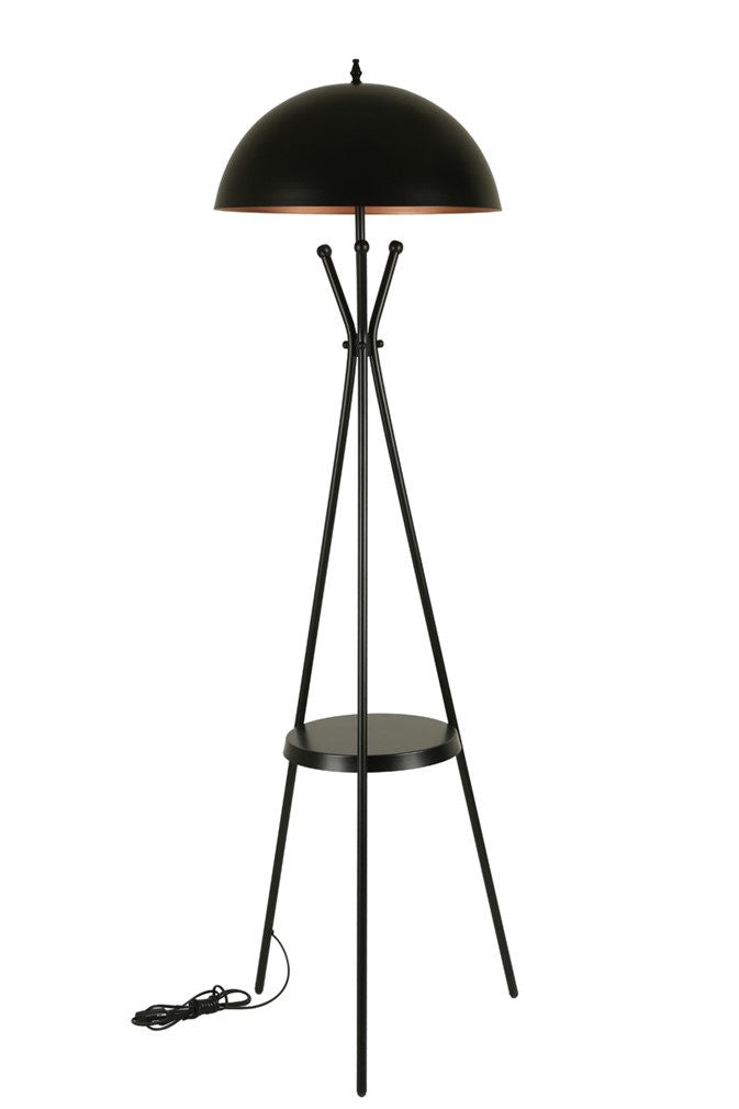 LUMI gulvlampe m. hylde sort metal