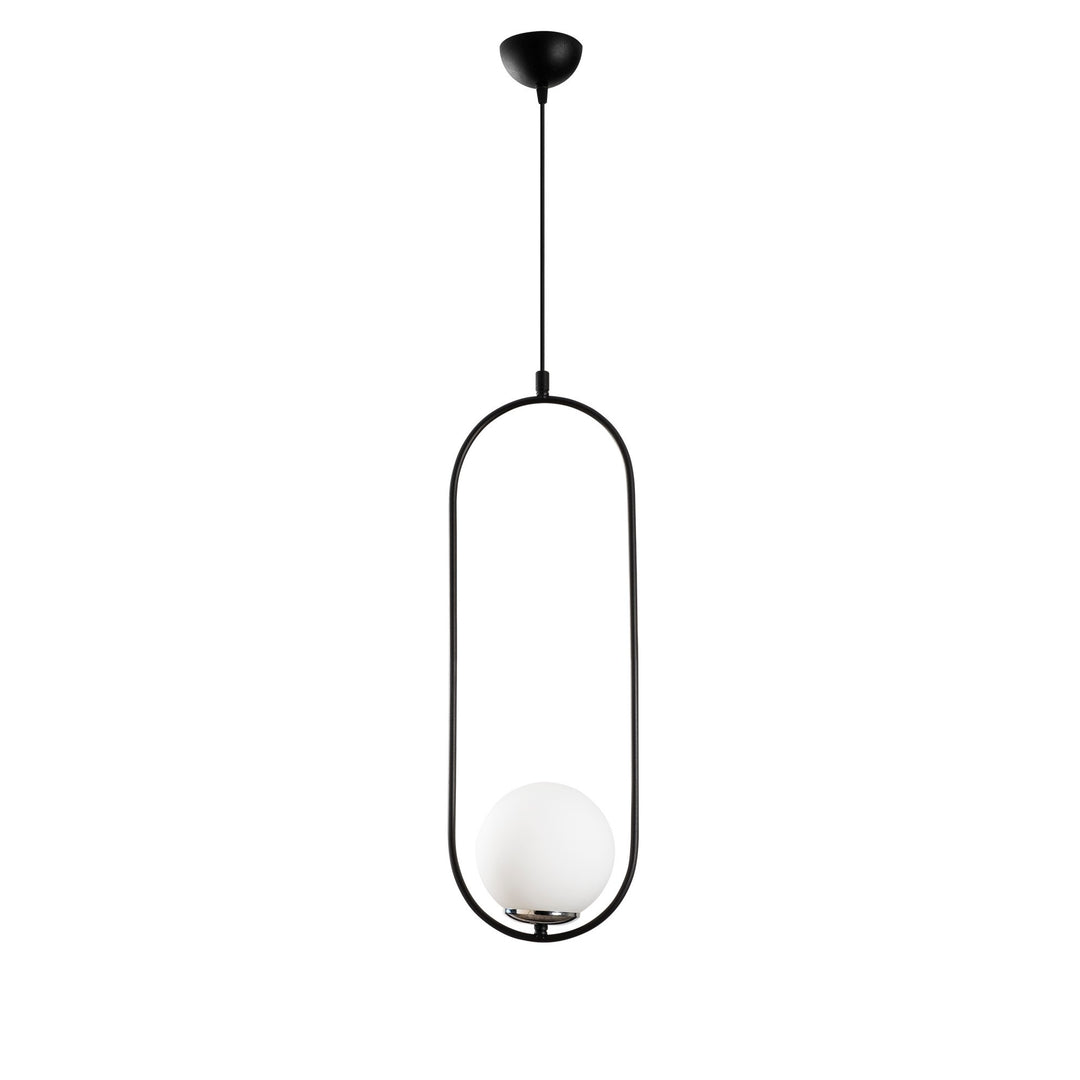 LUMI Barakaldo loftlampe hvid glas og sort jern