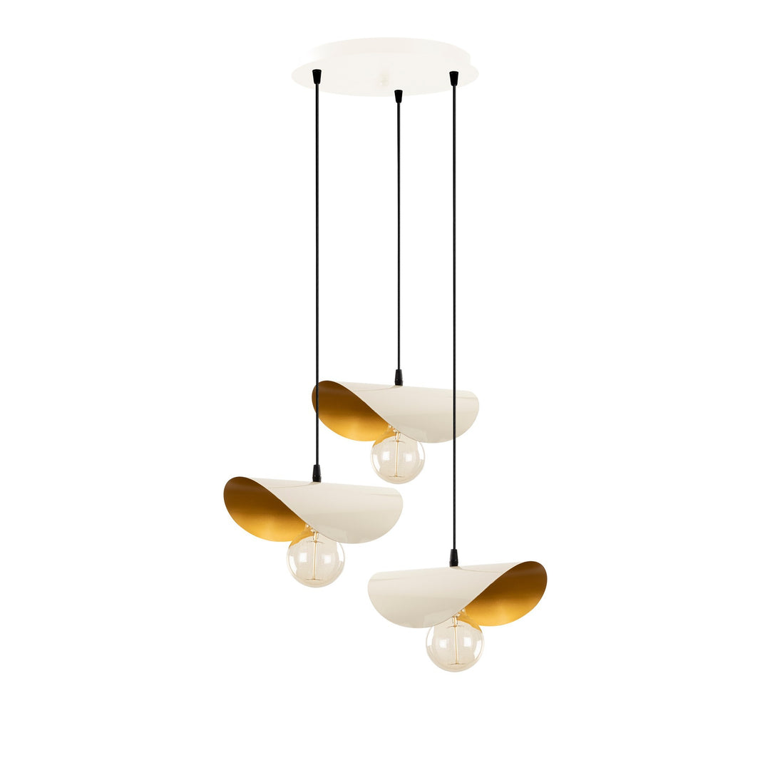 LUMI Matera loftlampe hvid og guld metal