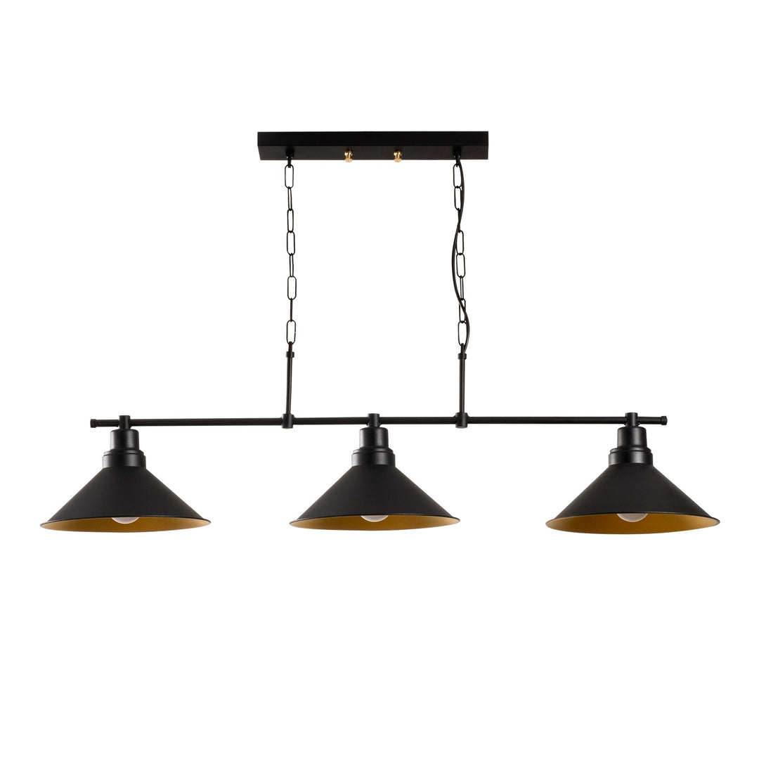LUMI Savona loftlampe glas og sort metal