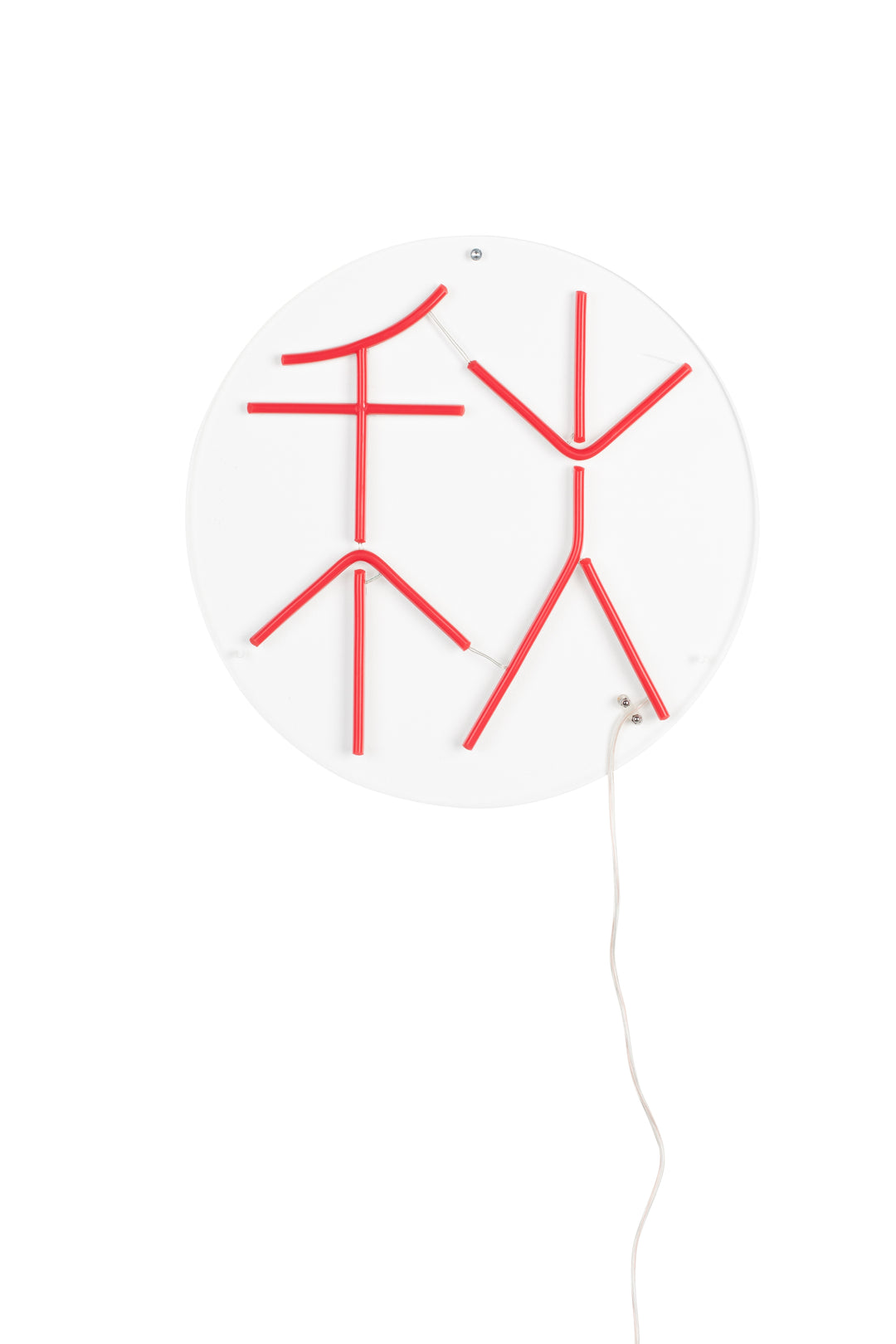 DUTCHBONE Neon væglampe Sya Autumn rød LED glas