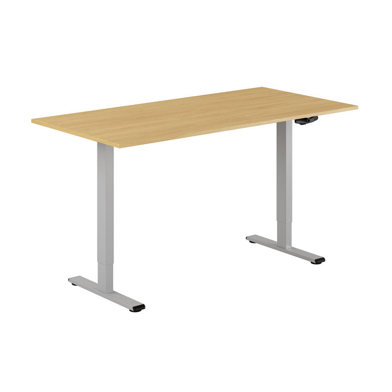Produktbillede af ECO Hæve/Sænkebord manuelt 160x80cm Eg-grå på tilbud