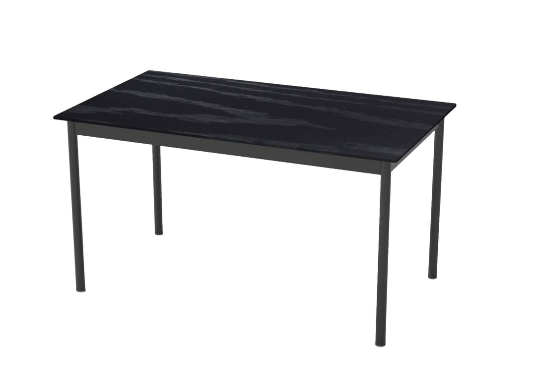 Produktbillede af Pensacola spisebord rektangulær sort melamin og sort metal 85x140 i premium kvalitet