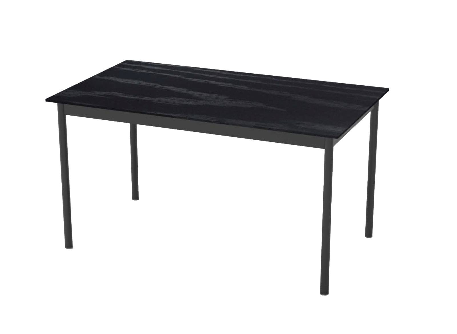 Produktbillede af Pensacola spisebord rektangulær sort melamin og sort metal 85x140 i premium kvalitet