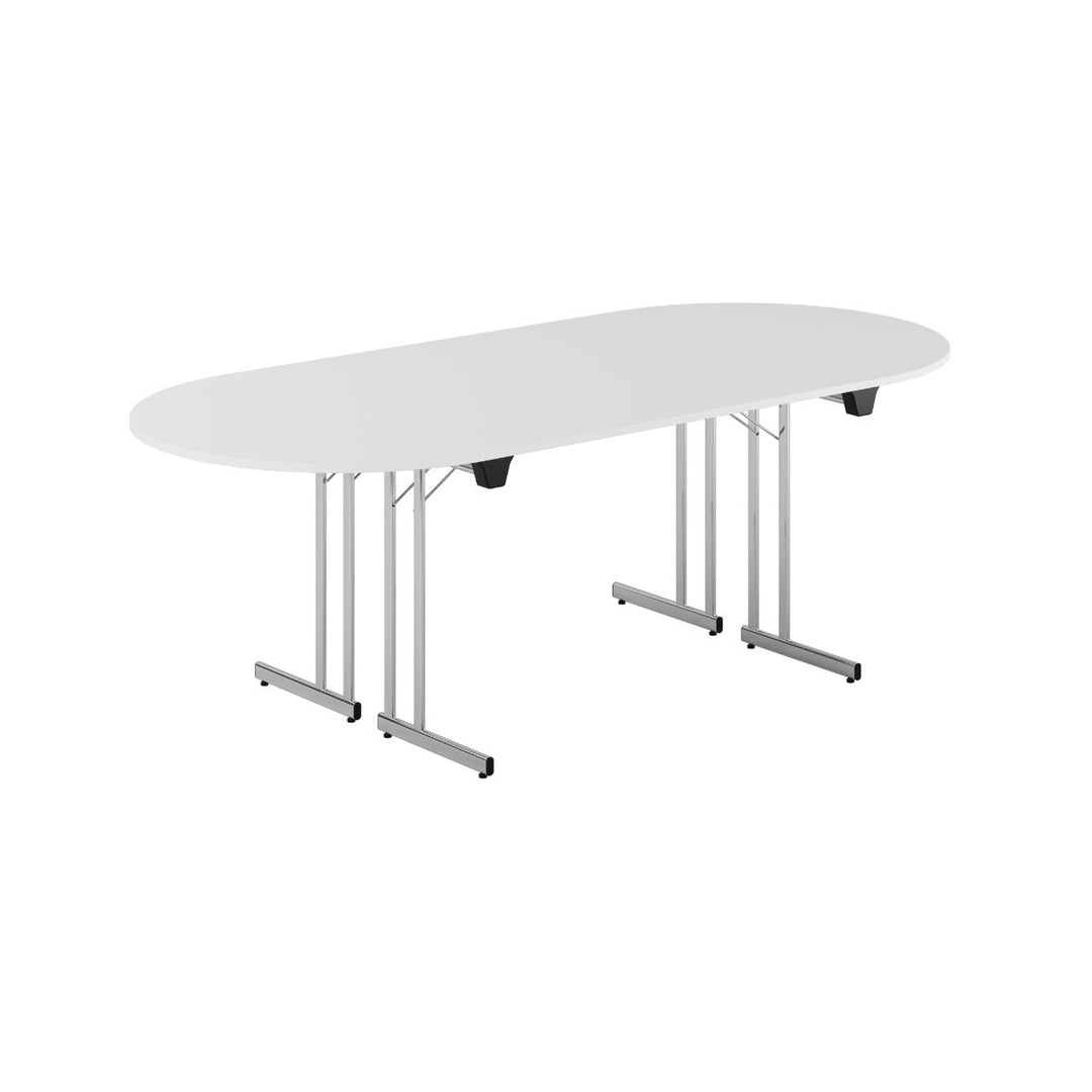Produktbillede af Konferencebord 220x100cm Sammenklappeligt bord Hvid-krom på tilbud