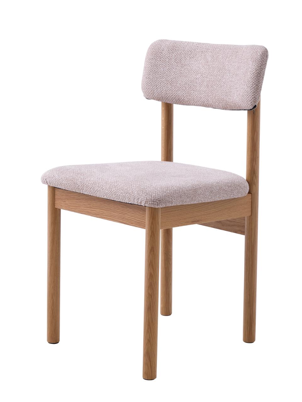 Canora spisebordsstol sand bouclé polyester stof og natur egetræ