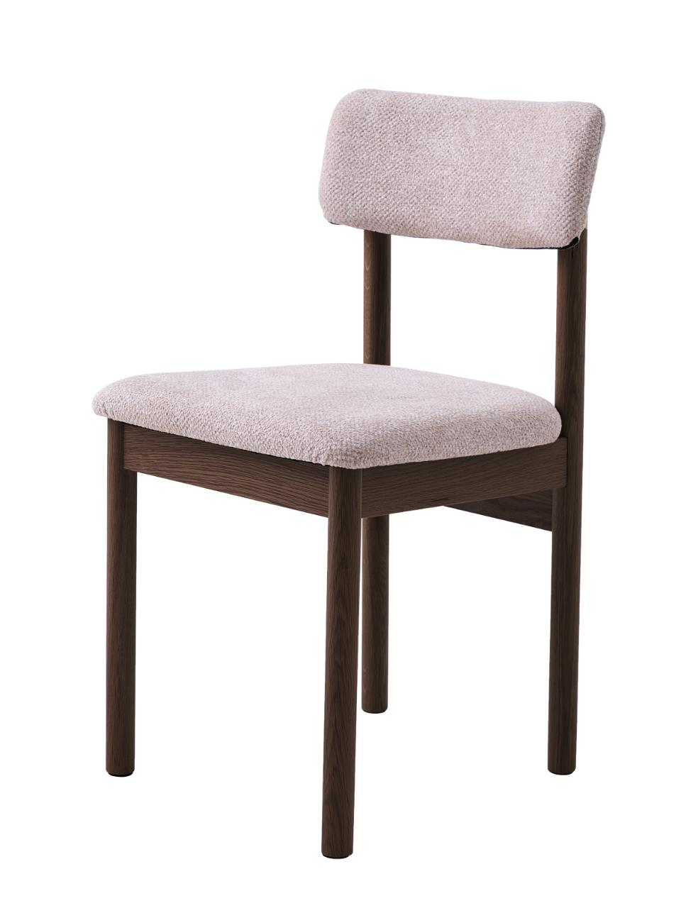 Canora spisebordsstol sand bouclé polyester stof og espresso egetræ