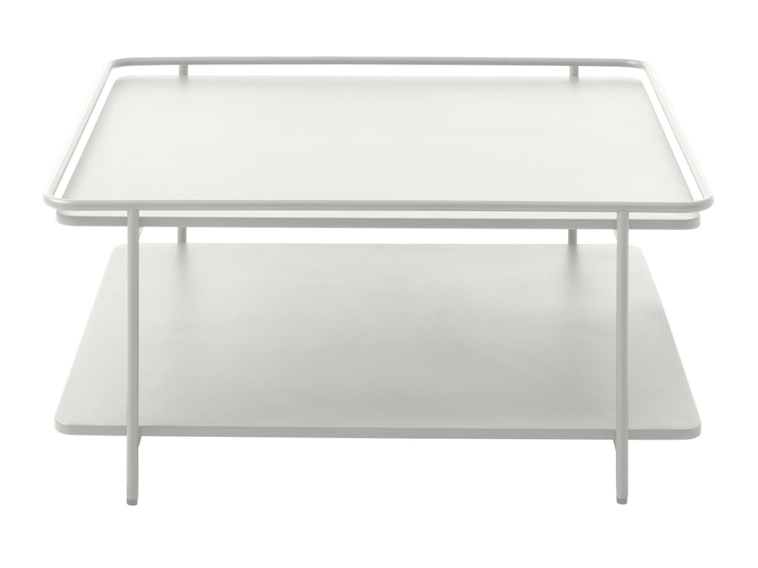 Yuba sofabord m. 1 hylde kvadratisk hør farvet metal 75x75