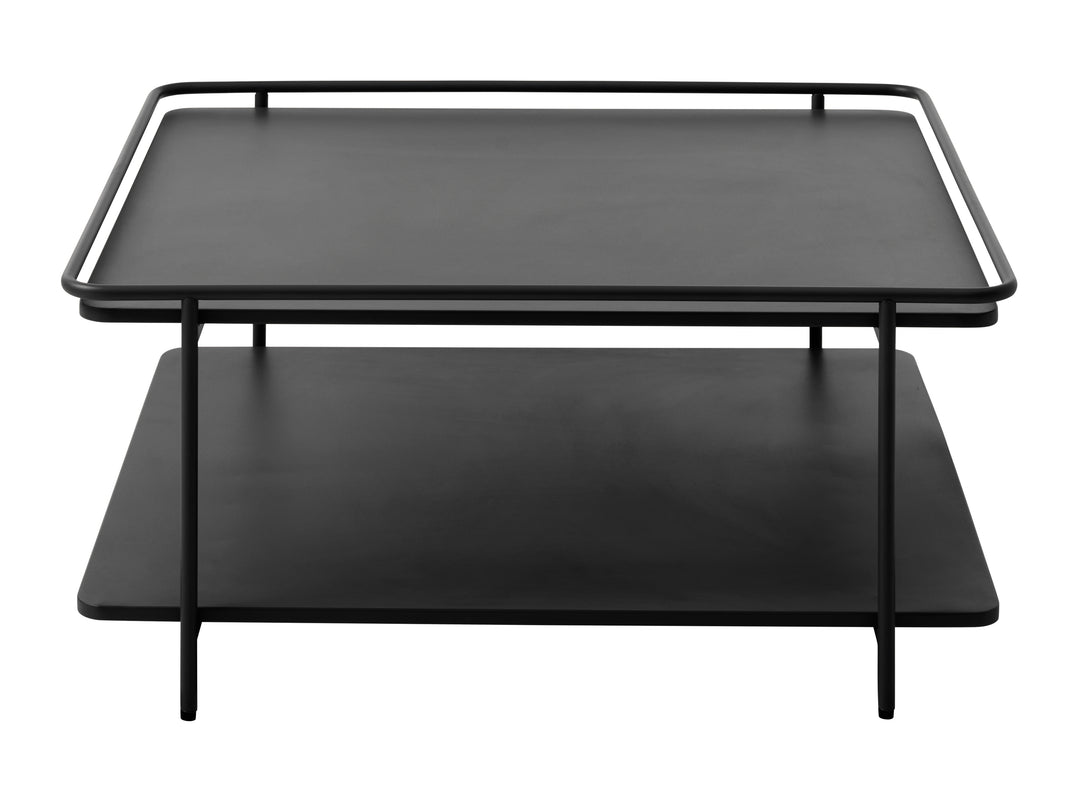 Yuba sofabord m. 1 hylde kvadratisk sort metal 75x75