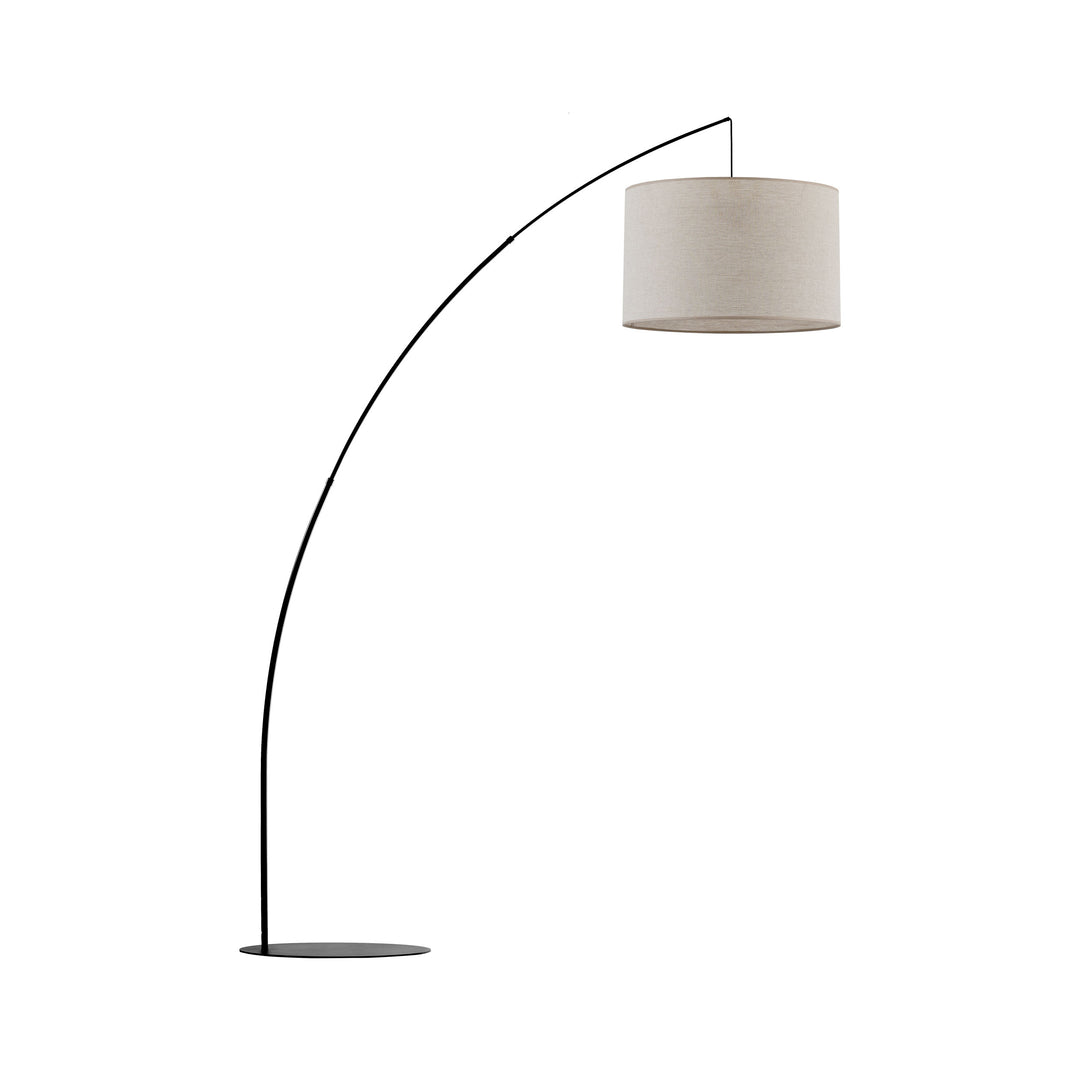 Produktbillede af TK Moby gulvlampe natur hør og sort metal i premium kvalitet
