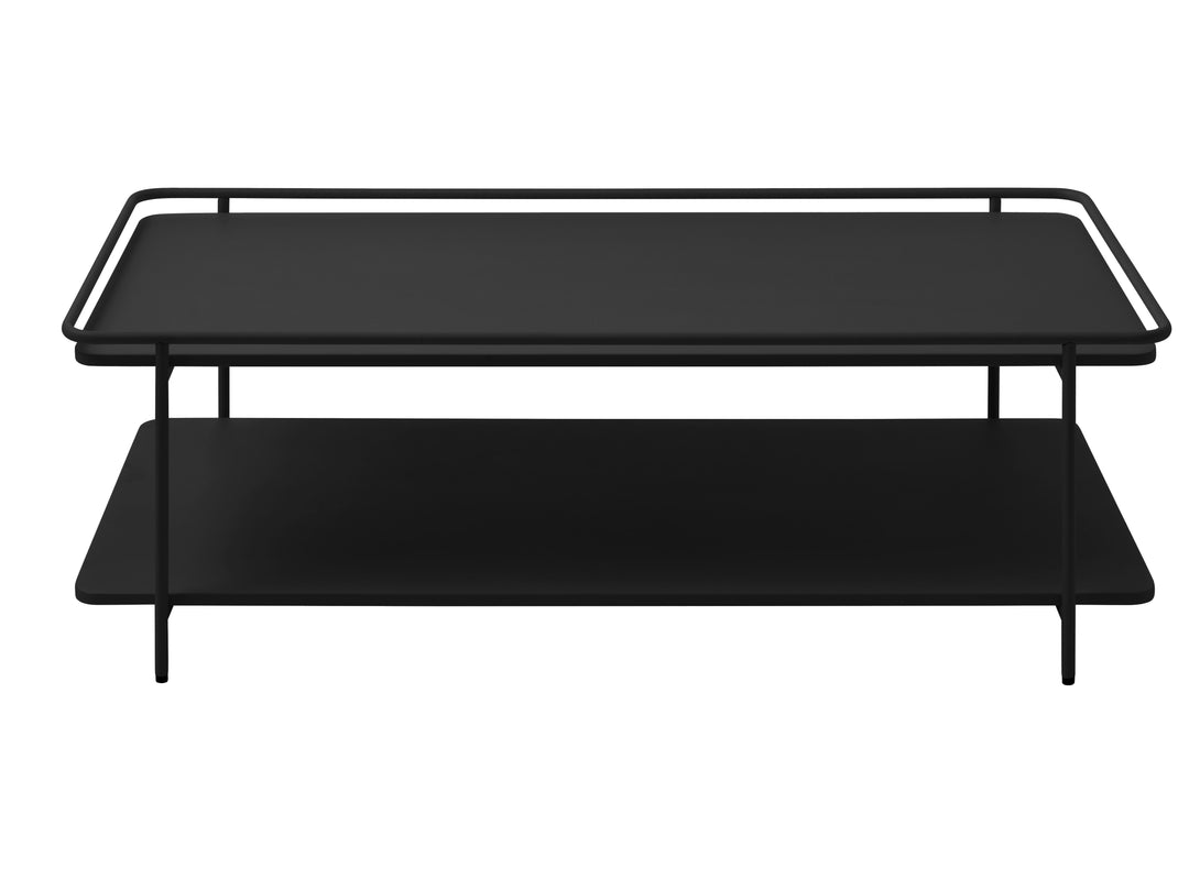 Yuba sofabord m. 1 hylde rektangulær sort metal 55x110