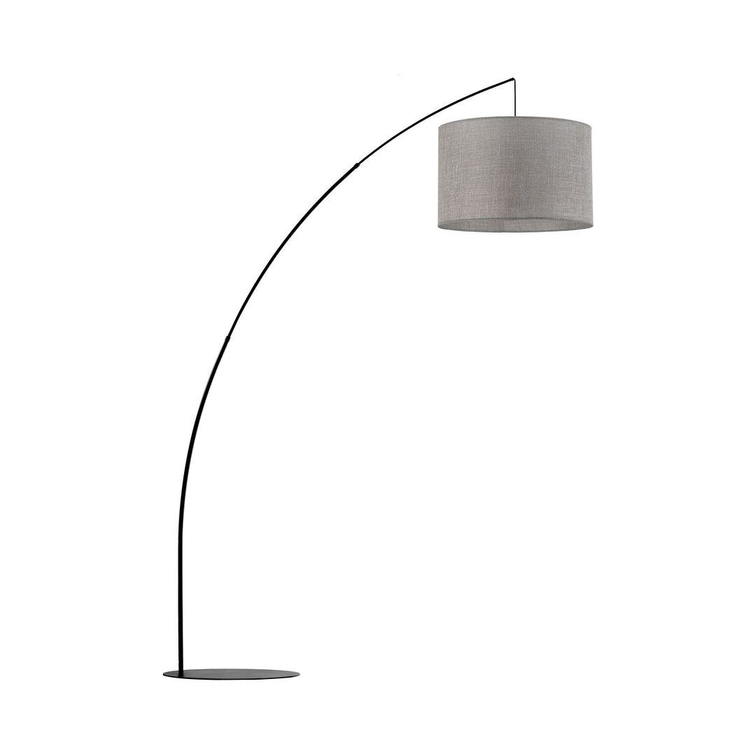 TK Moby gulvlampe grå stof og sort metal