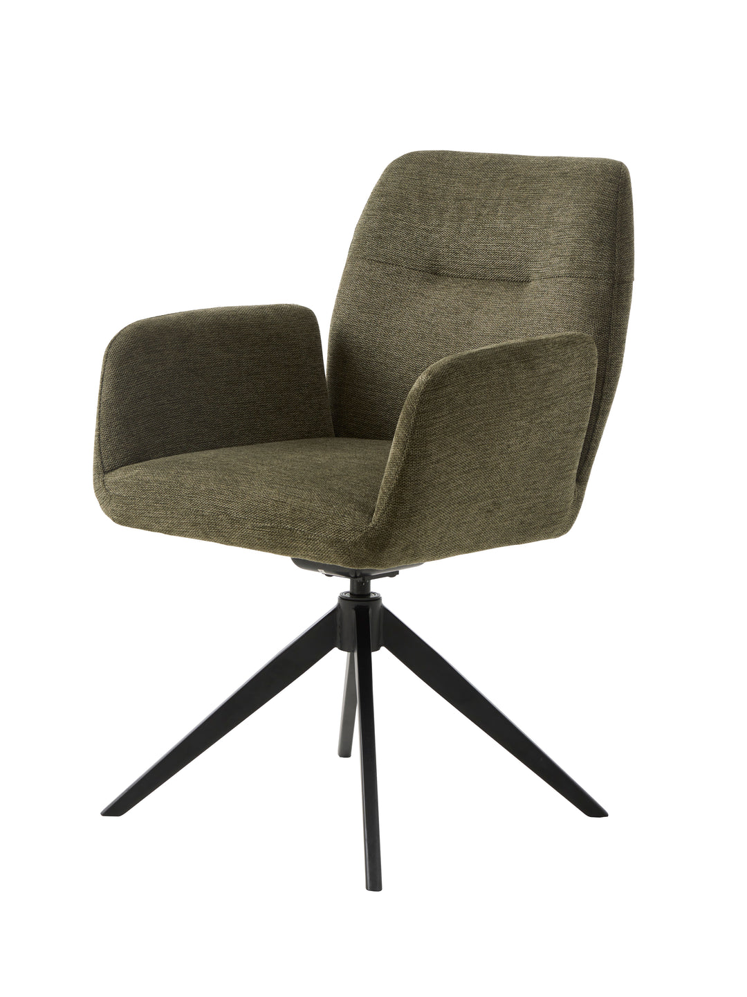 Roxana Select drejestol m. armlæn olivengrøn polyester og sort stål