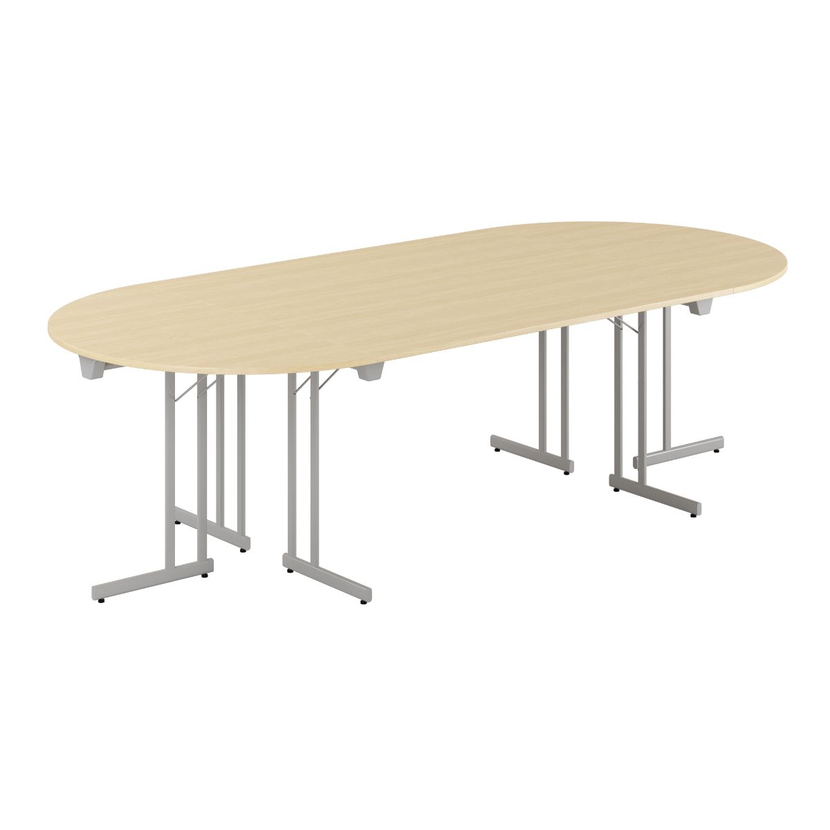 Produktbillede af Konferencebord 260x120cm Sammenklappeligt bord Birk-grå på tilbud