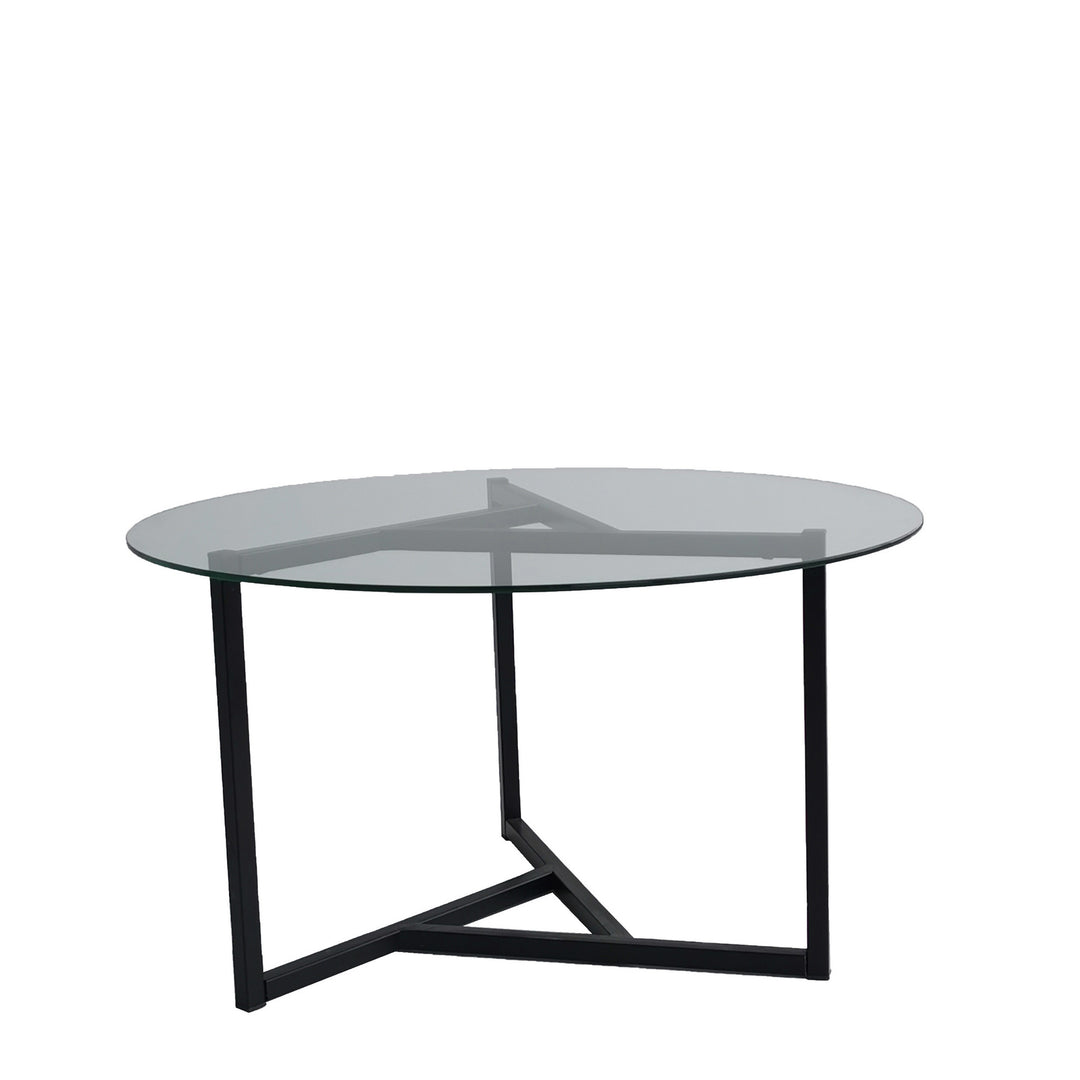 NORDVÄRK Trio sofabord rund klar glas og sort metal Ø75