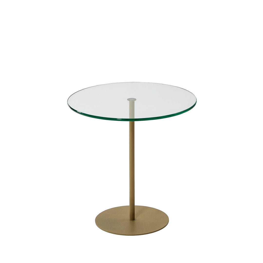 NORDVÄRK Chill sidebord rund glas og guld metal Ø50