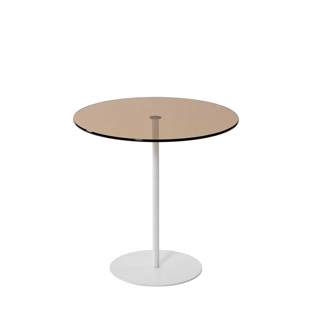 Produktbillede af NORDVÄRK Chill sidebord rund brønze glas og hvid metal Ø50 i premium kvalitet