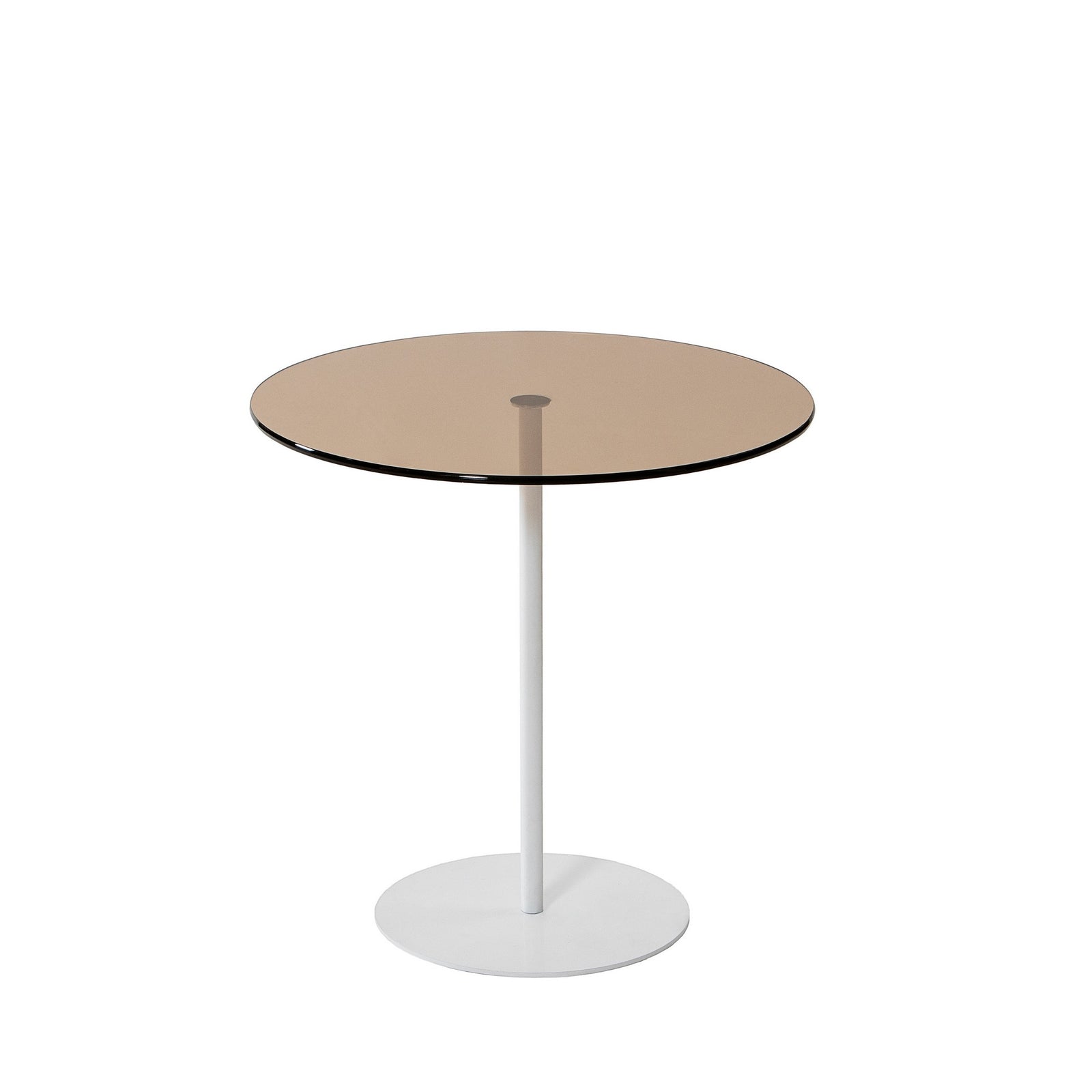 Produktbillede af NORDVÄRK Chill sidebord rund brønze glas og hvid metal Ø50 i premium kvalitet