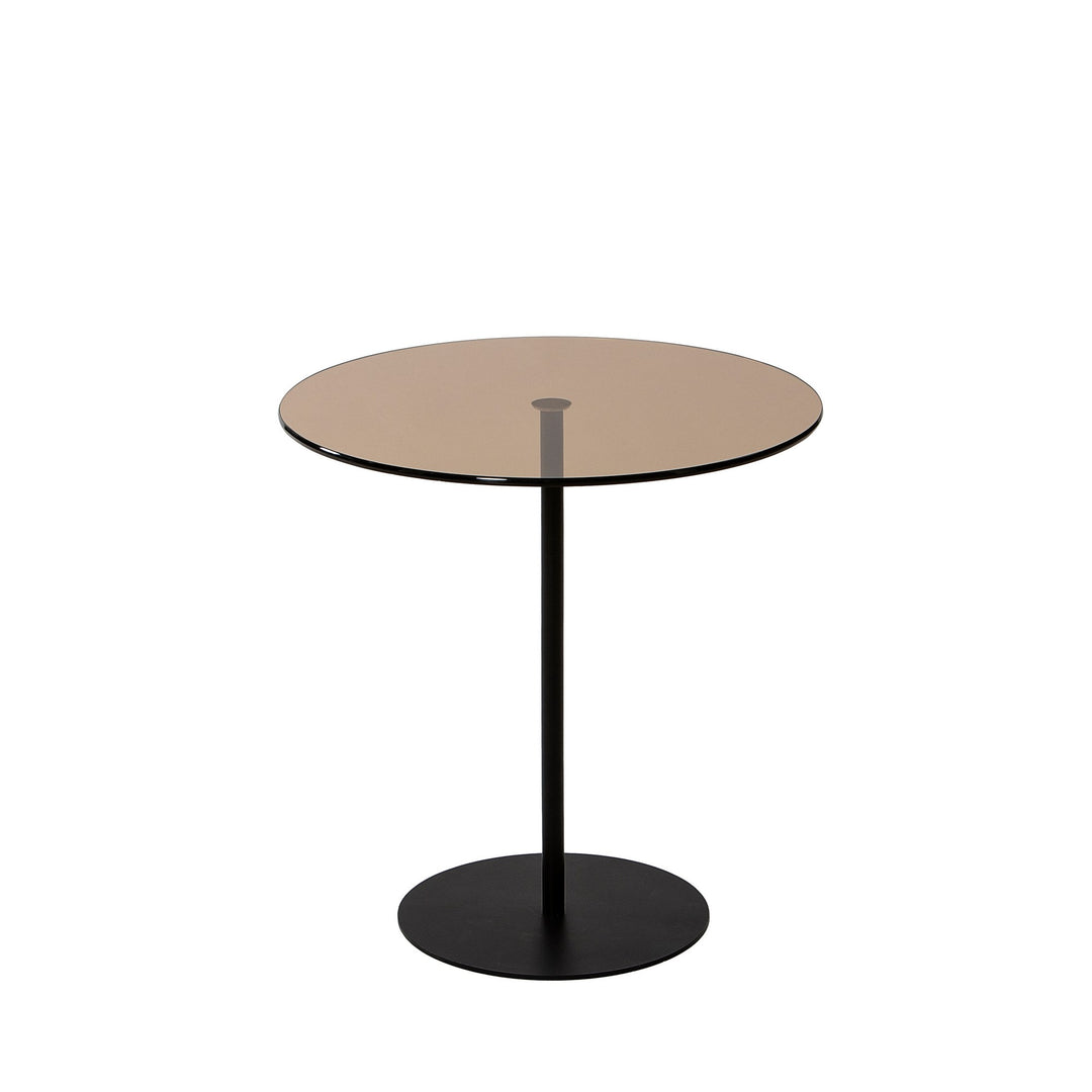 NORDVÄRK Chill sidebord rund bronze glas og sort metal Ø50