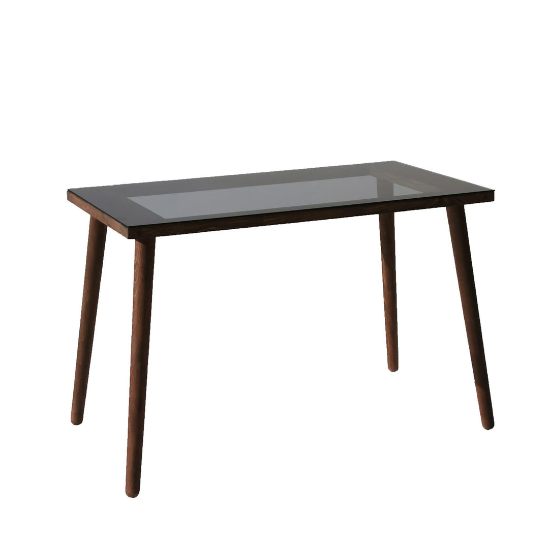 NORDVÄRK Cozy skrivebord rektangulær glas og valnøddefarvet fyrretræ/bøgetræ 110x60