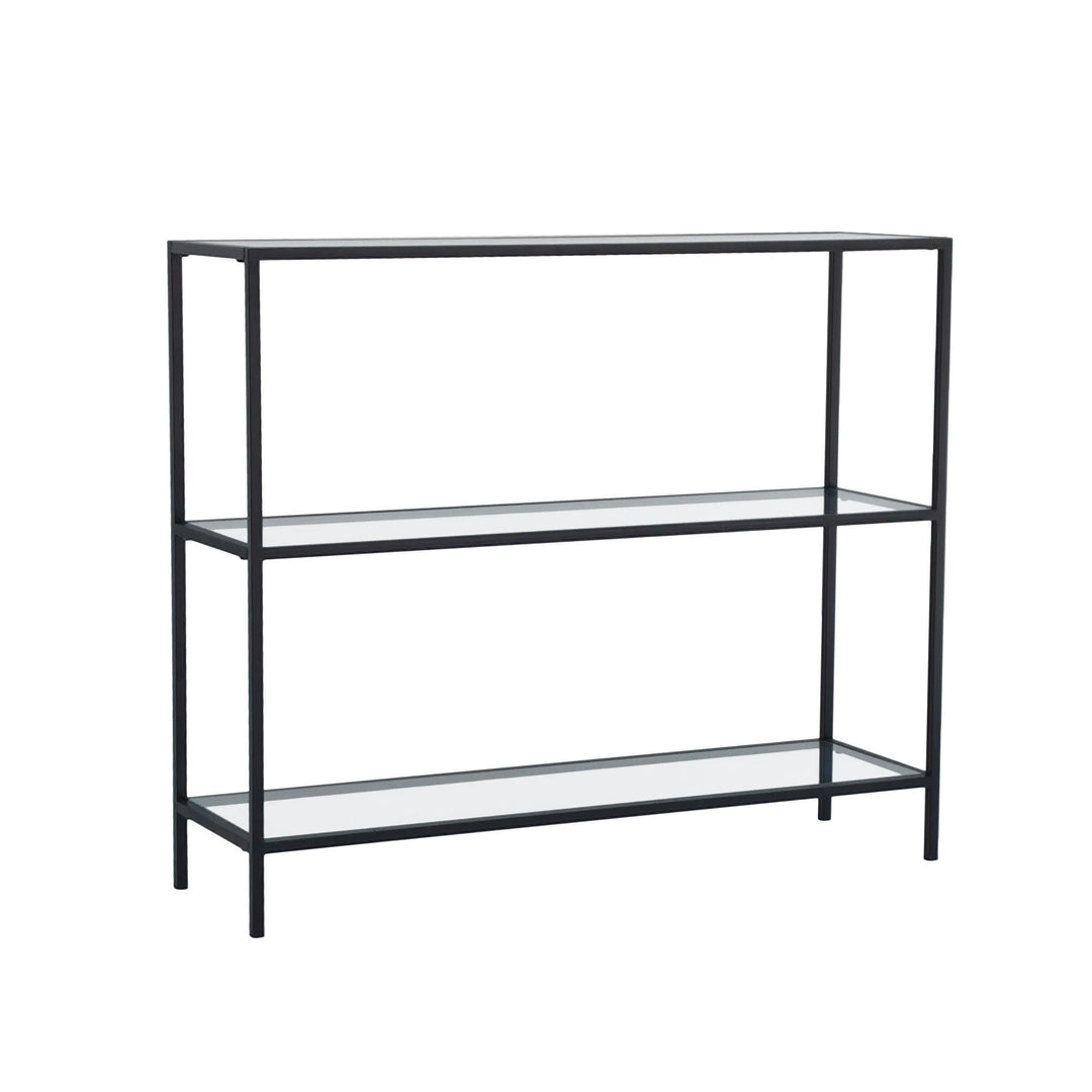 NORDVÄRK D100 konsolbord m. 2 hylder glas og sort metal 100x30