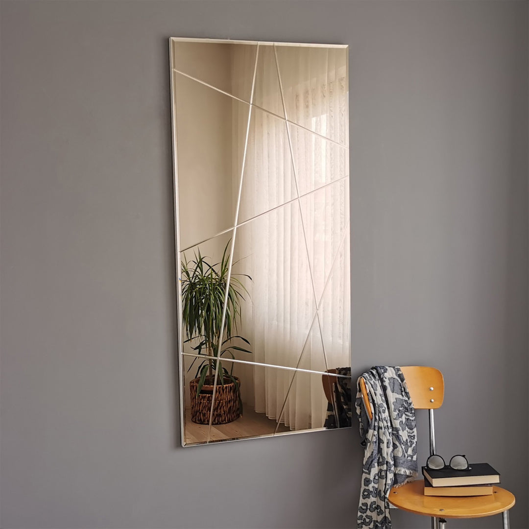 NORDVÄRK NSTLA309 vægspejl rektangulær spejlglas sølv og MDF 62x130
