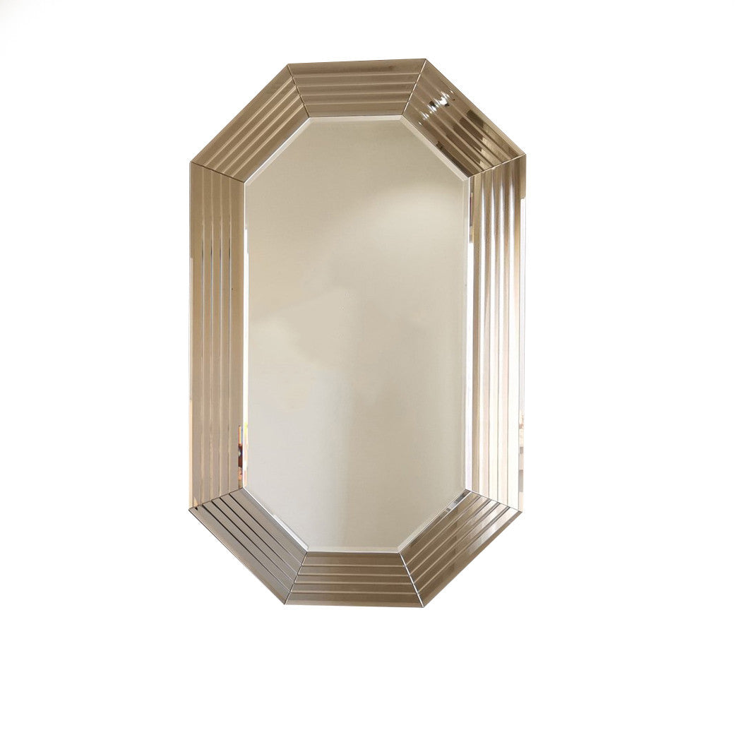 NORDVÄRK A312 vægspejl ottekantet spejlglas bronze og MDF 100x60