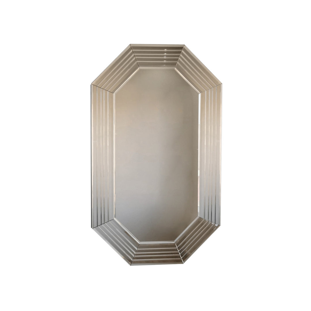 NORDVÄRK A313 vægspejl ottekantet spejlglas bronze og MDF 100x60