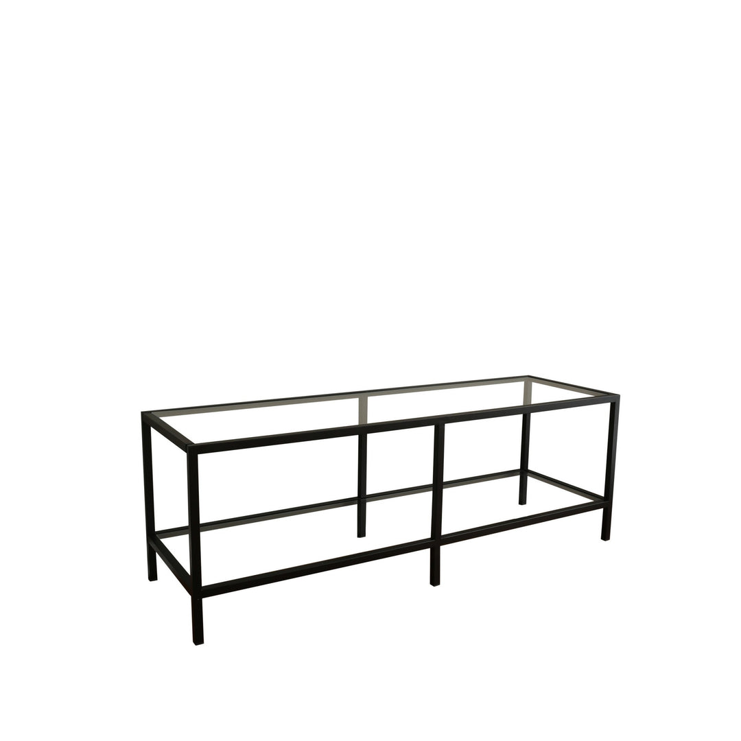 NORDVÄRK Basic TV-bord m. 1 hylde glas og mat sort metal 130x40