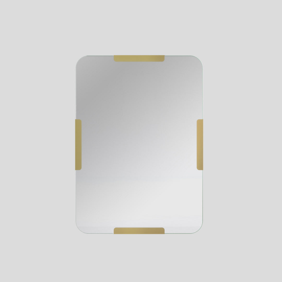 NORDVÄRK Pera vægspejl rektangulær spejlglas og guld metal 70x50
