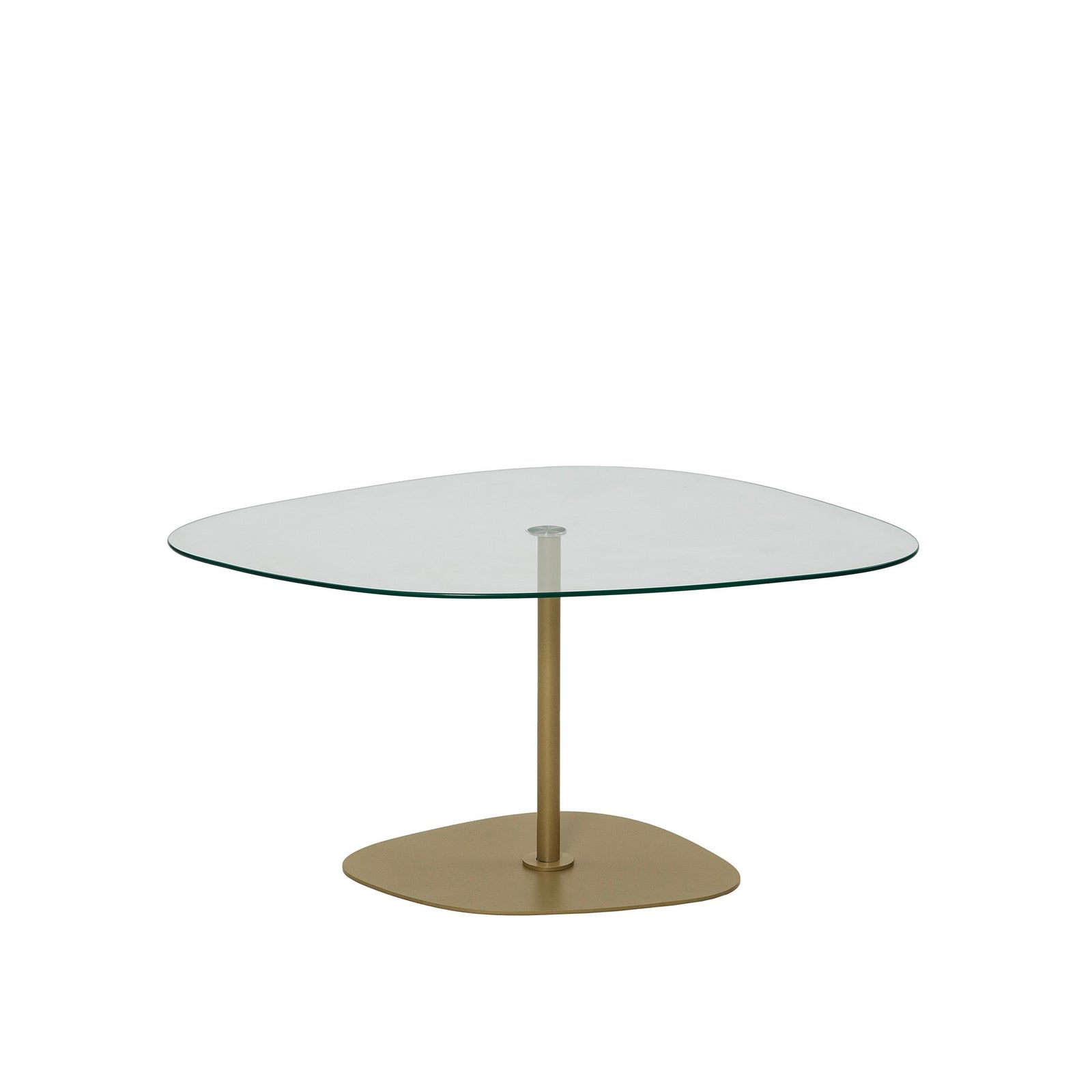 Produktbillede af NORDVÄRK Soho sofabord organisk klar glas og guld metal 85x67 i premium kvalitet