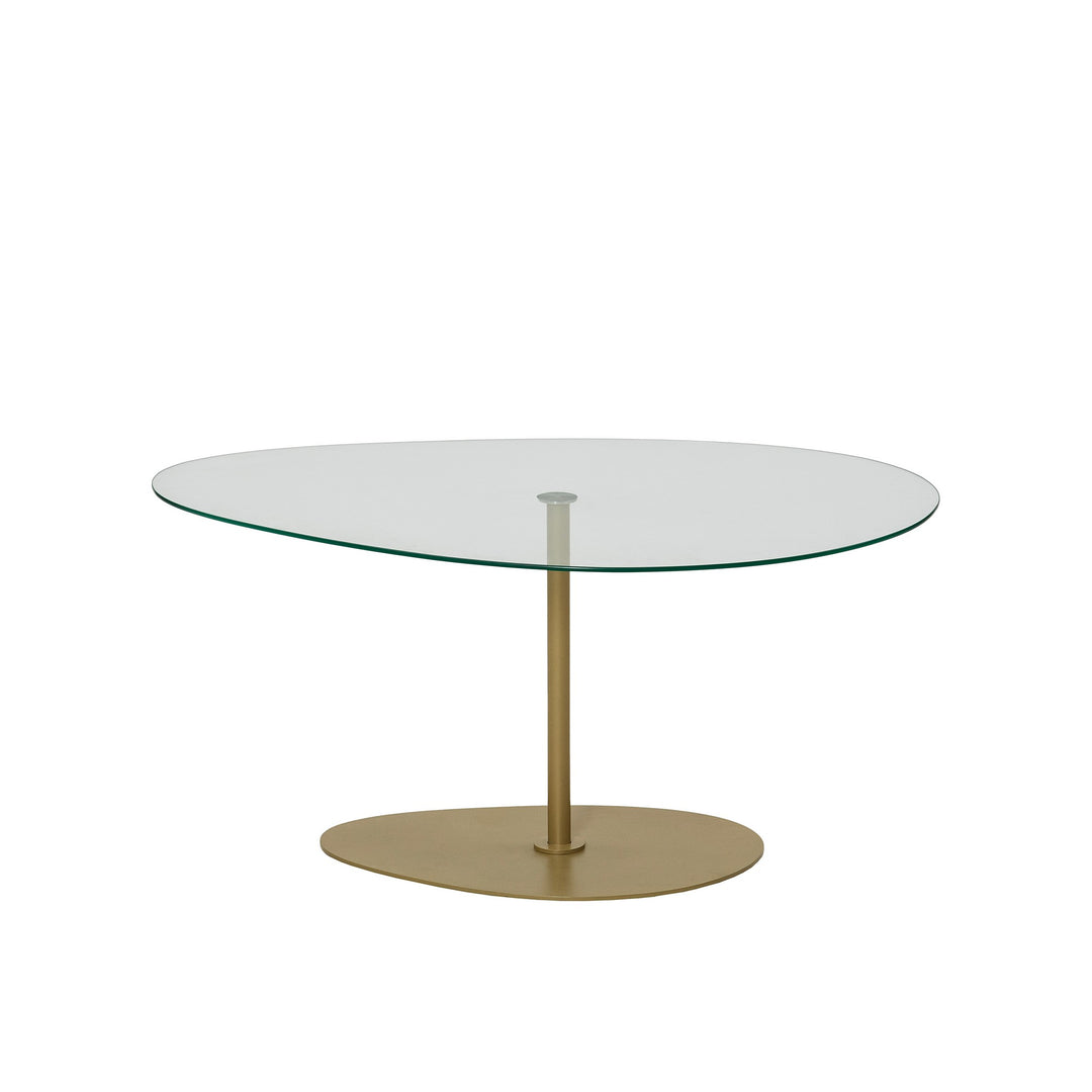 NORDVÄRK Porto sofabord organisk klar glas og guld metal 90x60