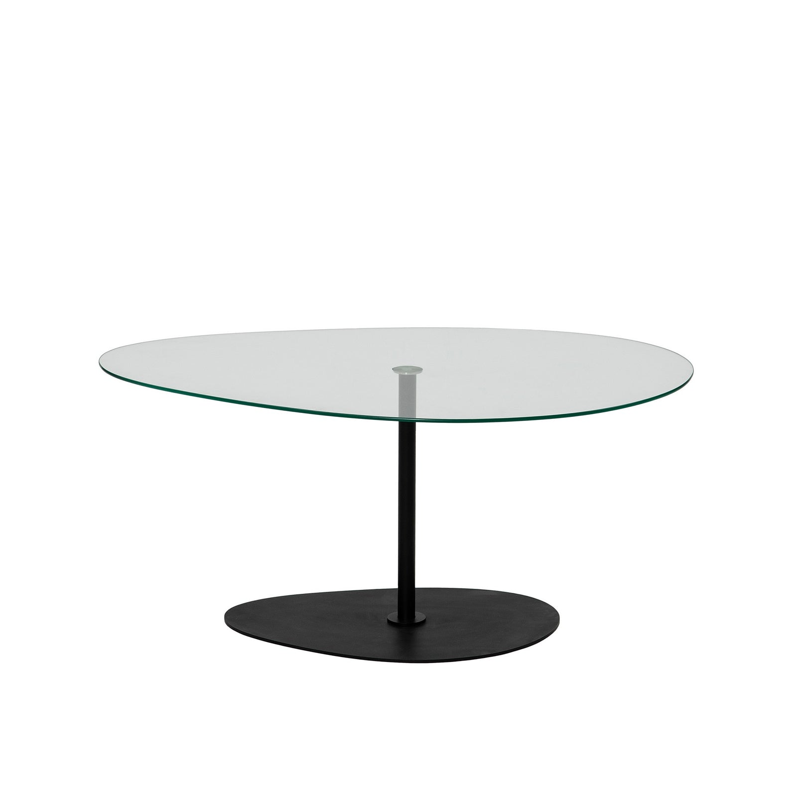 Produktbillede af NORDVÄRK Porto sofabord organisk klar glas og sort metal 90x60 i premium kvalitet