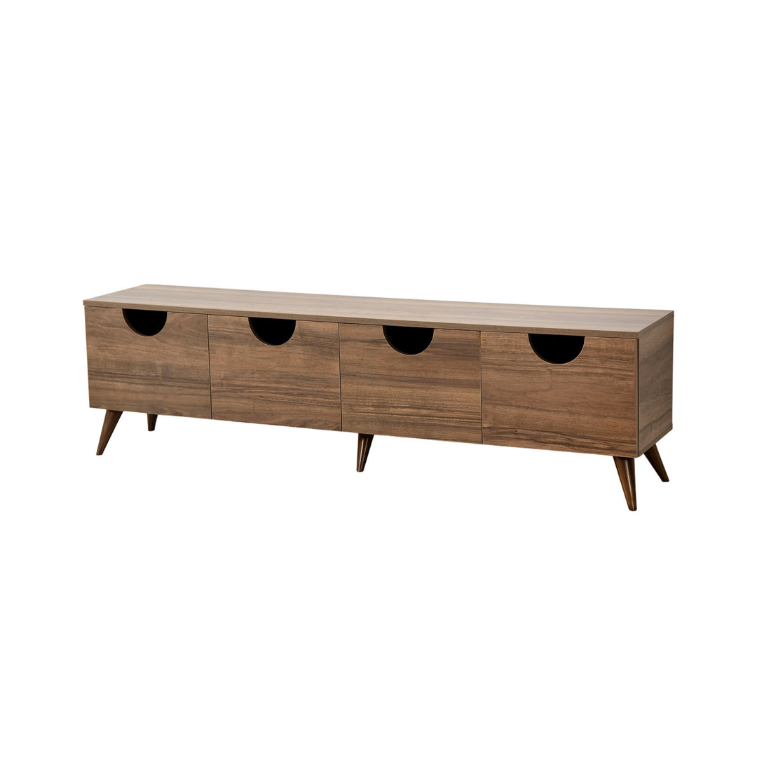 NORDVÄRK Four Seasons TV-bord m. 4 låger valnøddefarvet melamin 180x35