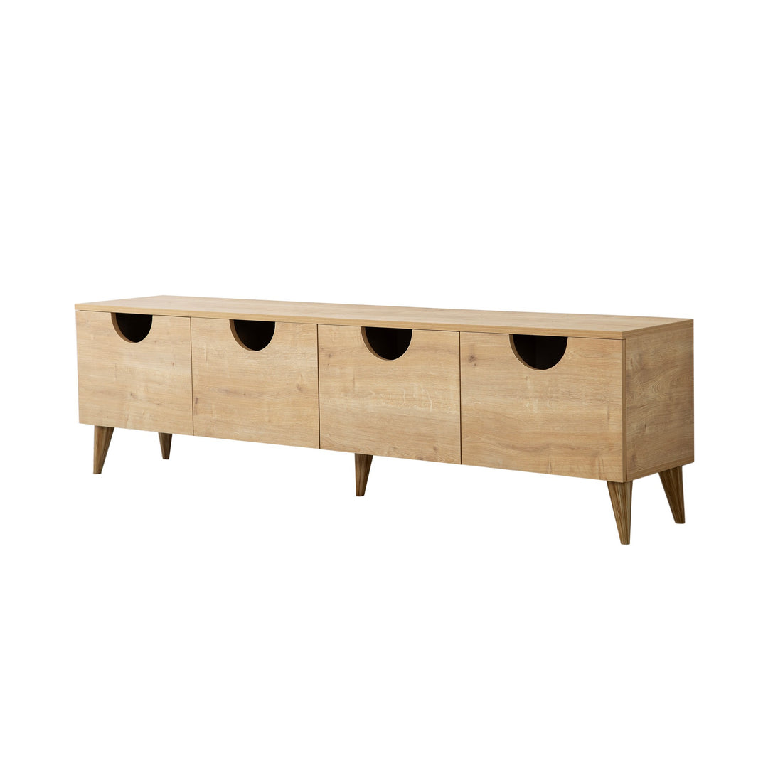 NORDVÄRK Four Seasons TV-bord m. 4 låger egefarvet melamin 180x35