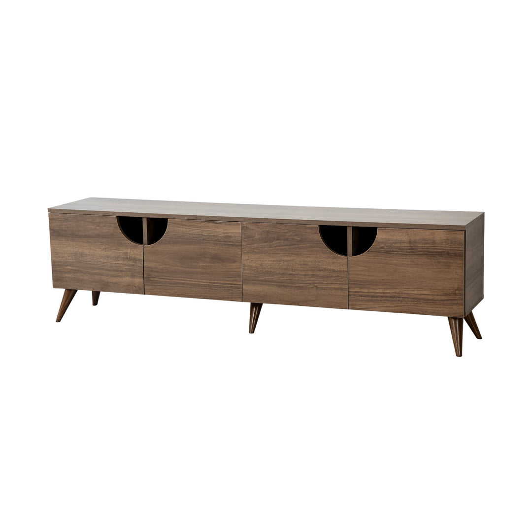 NORDVÄRK Grotte TV-bord m. 4 låger valnøddefarvet melamin 180x35