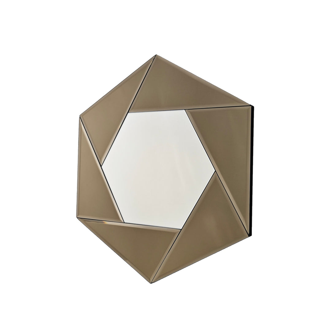 NORDVÄRK Status vægspejl sekskantet spejlglas og bronze melamin 60x70