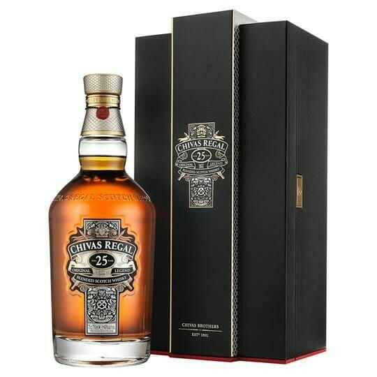 Produktbillede af Chivas Regal 25 Yo Blended Scotch Fl 70 på tilbud – premium kvalitet og detaljer