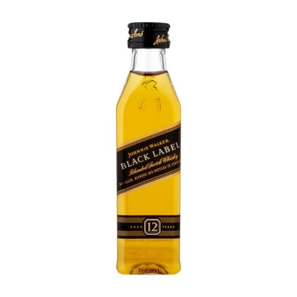 Produktbillede af Johnnie Walker Black Label 5cl på tilbud – premium kvalitet og detaljer