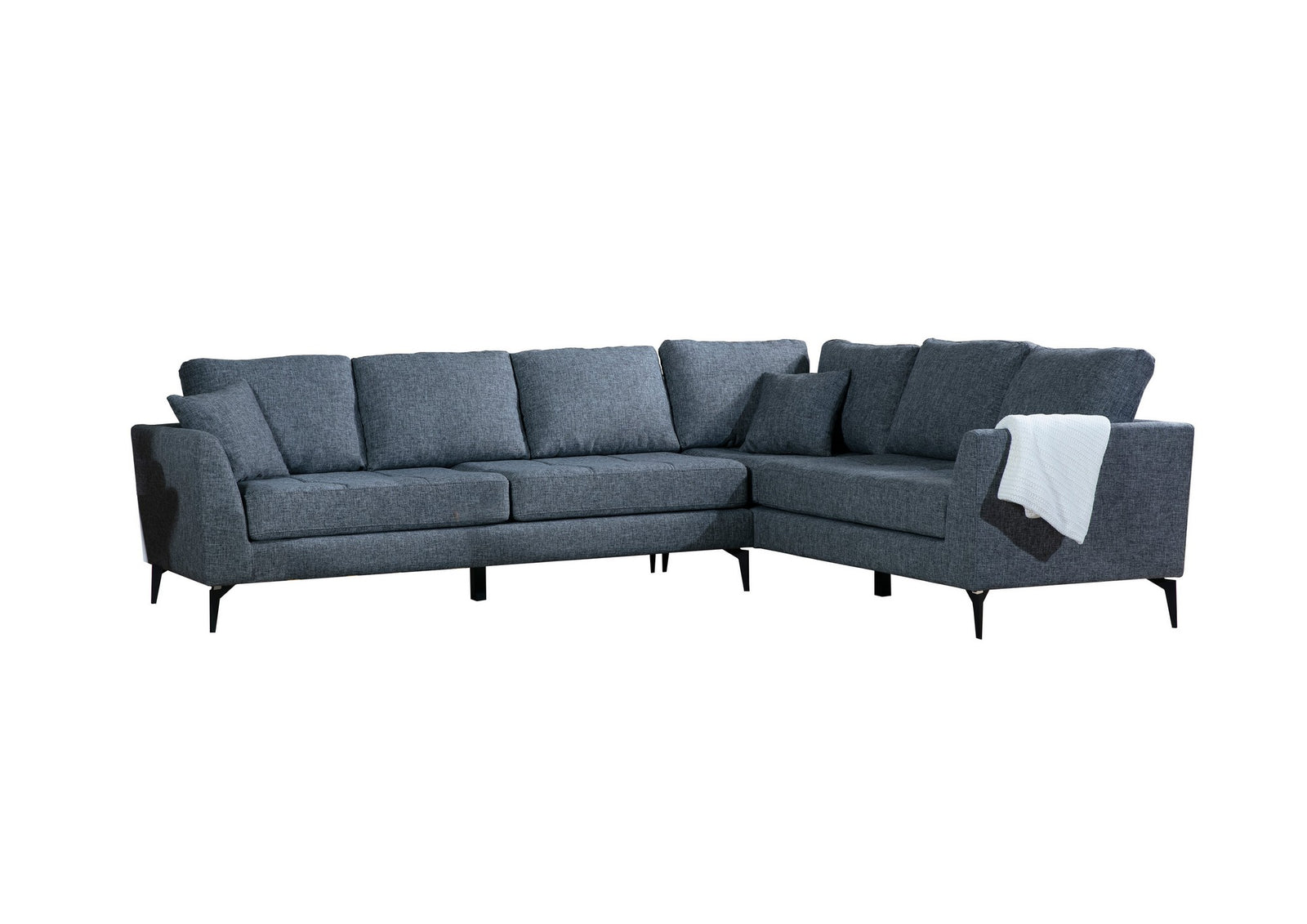 Produktbillede af NORDVÄRK Tempo hjørnesofa L3+3 højre grå polyester i premium kvalitet