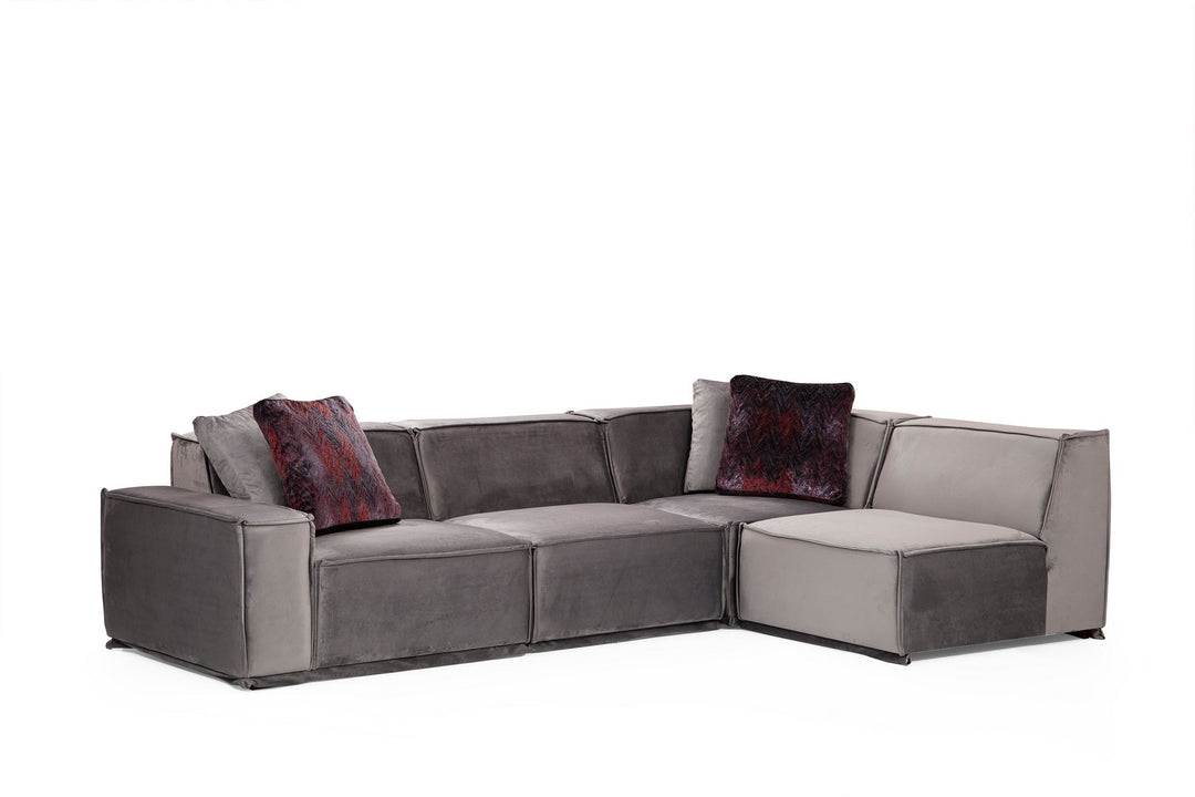 Produktbillede af NORDVÄRK Lego hjørnesofa 6 L1-O1-C-O1 grå polyester i premium kvalitet
