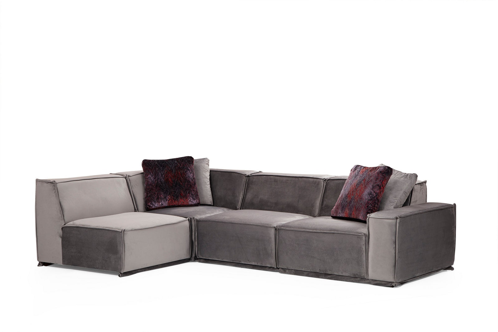 Produktbillede af NORDVÄRK Lego hjørnesofa 7 O1-C-O1-1R grå polyester i premium kvalitet