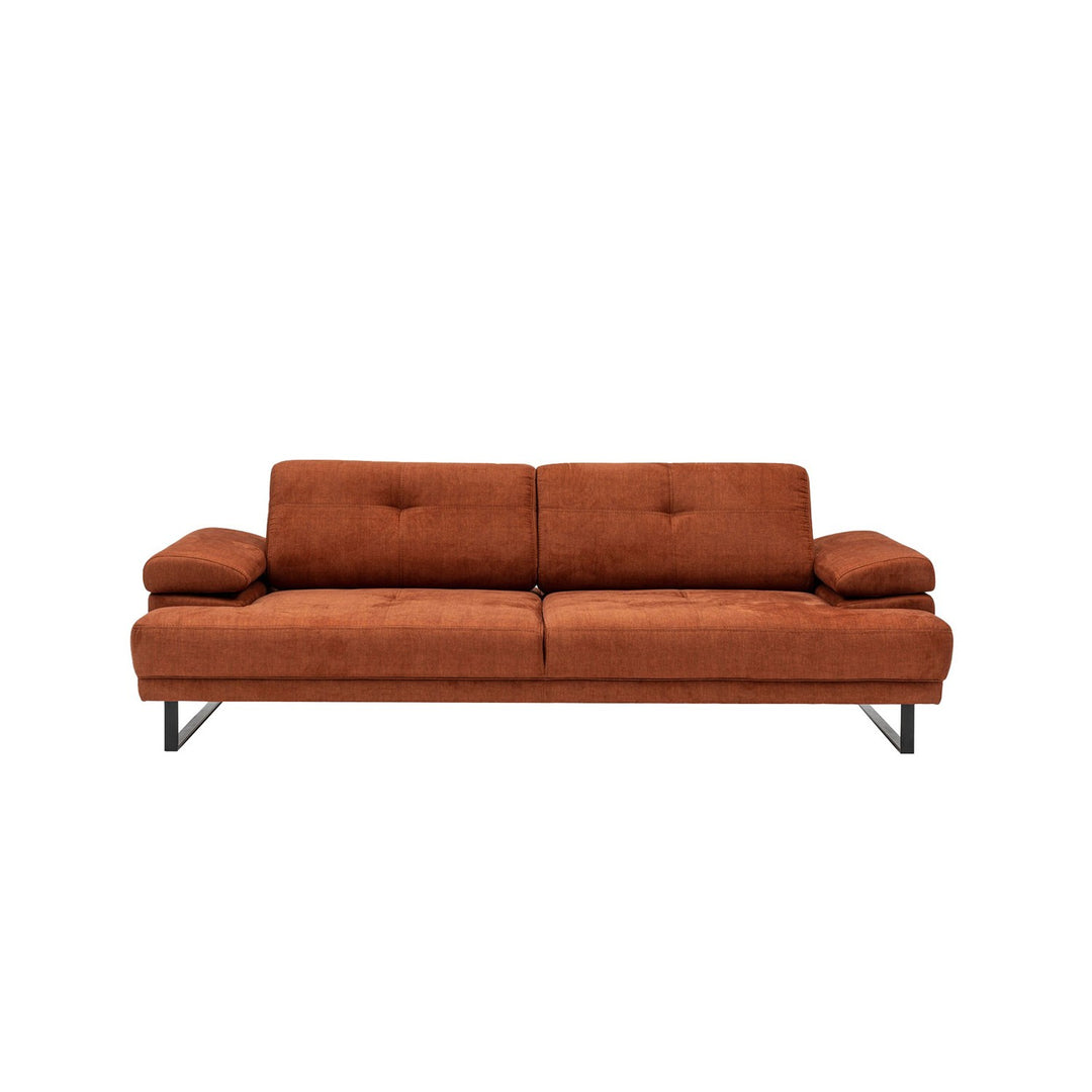 NORDVÄRK Mustang 3 pers. sovesofa orange polyester og mat sort metal