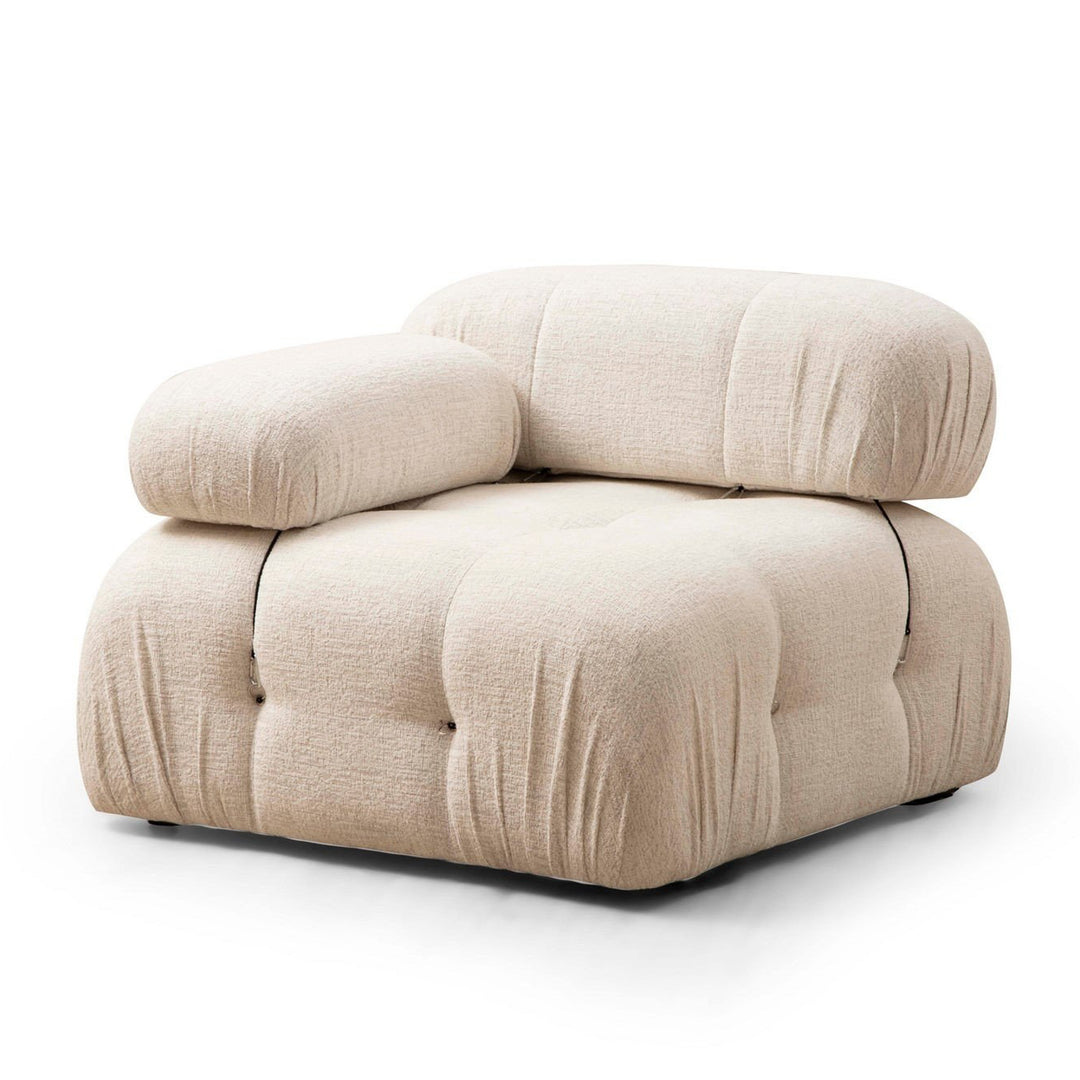 NORDVÄRK Bubble L1 1 pers. sofa creme bouclette polyester og mat sort plast