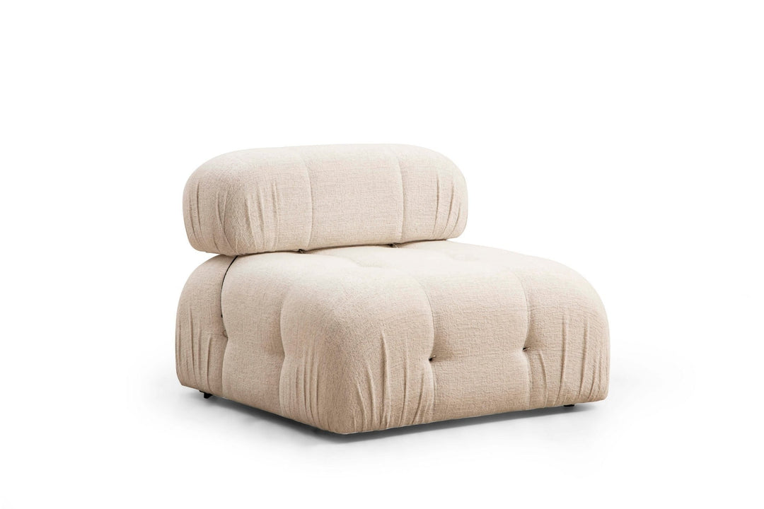 NORDVÄRK Bubble O1 1 pers. sofa creme bouclette polyester og mat sort plast