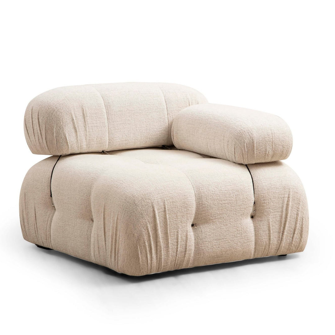 NORDVÄRK Bubble 1R 1 pers. sofa creme bouclette polyester og mat sort plast