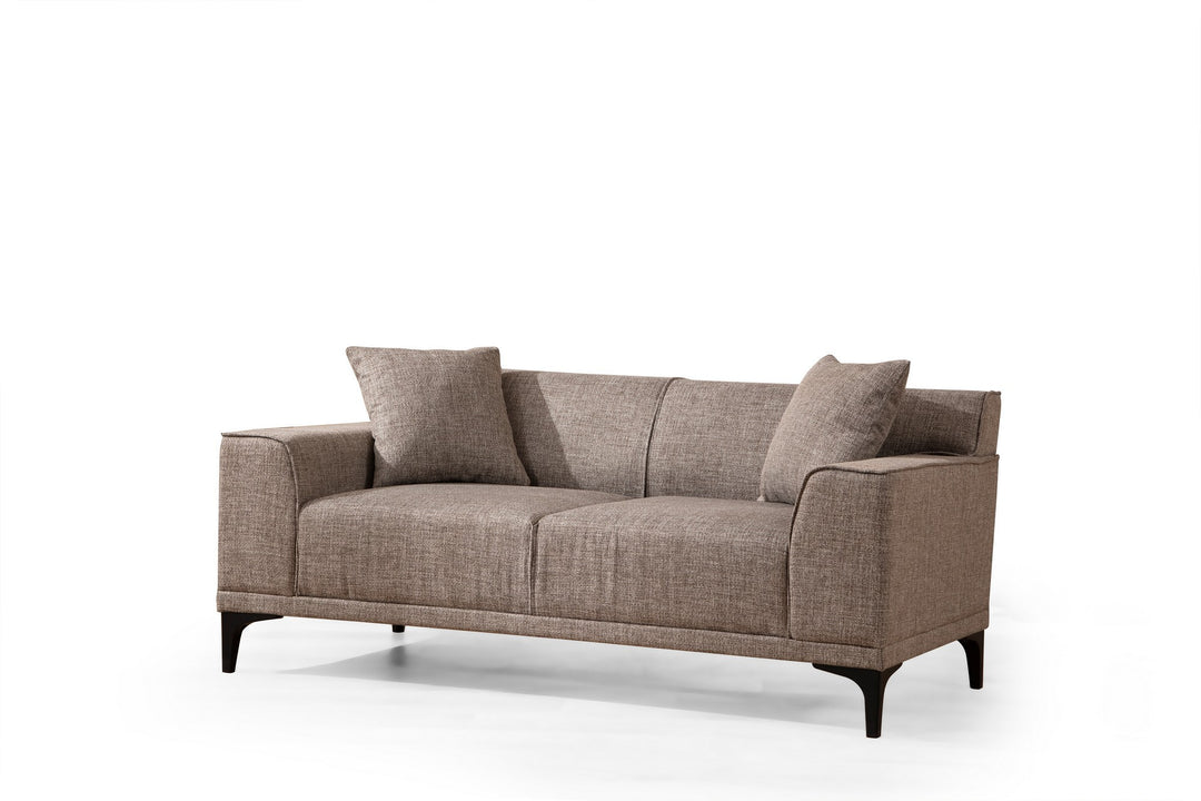 NORDVÄRK Petra 2 2 pers. sofa fawn polyester og sort plast